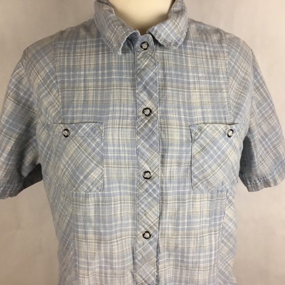 Woolrich Women Shirt Snap Button Down Back Vent L - Picture 3 of 8